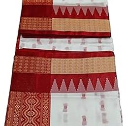 White Red Bomkai Resham Buti Sambalpuri Pata Saree Temple Border Pasapalli Design Odisha Handloom Pure Soft Kanjivaram Banarasi Saree New Papa Silk Premium Cotton Red Blouse Sari-picture-20