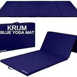 Krum Foldable High-Density Foam Gymnastics Training Tumbling Exercise Yoga Mat for Men & Women, 22mm Thick, 72 x 24 x 22mmt Blue-image-41