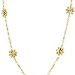 18k Gold Plated Daisy Flower Necklace for Women - Gift for Girls & Women | Waterproof & Anti-Tarnish Necklace-image-30