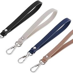 Wristlet Strap Keychain Cellphone Leather Hand Strap With Silver Lock Khaki-image-56