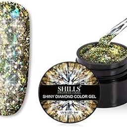 SHILLS PROFESSIONAL Uv/Led A537 Shiny Diamond Color Gel 5Ml Gold-picture-43