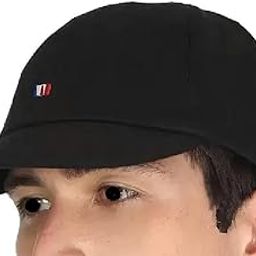FQZILON Flat Black Golf Short Outdoor Hats caps for Men and Boys Pack of 1-image-0
