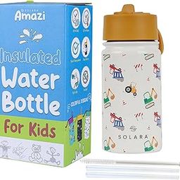 SOLARA Insulated Water Bottle for Kids 450ml, Kid Water Bottle, Sipper and Straw Bottle for Kid, Thermosteel Kids Bottles, Stainless Steel Water Bottles, Construction-picture-29