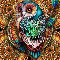 TREXEE 30 x 30 Cm 5D Diamond Painting by Number Kits | Full Diamond Crystal Embroidery DIY Drill Cross Stitch Pictures Art Kit, DIY Diamond Painting Kit for Adults & Kids Owl Diamond Painting-image-98