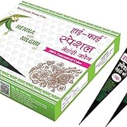 HI-FI Mehandi Cone Black For Beautiful Designs Festivals Marriage Women Men Hand Designing Pack of 12-44