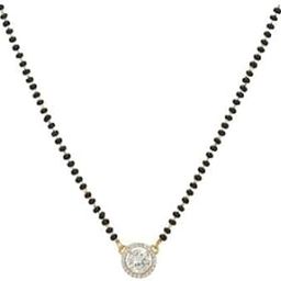 Classic American diamond traditional gold plated mangalsutra for women's-image-95