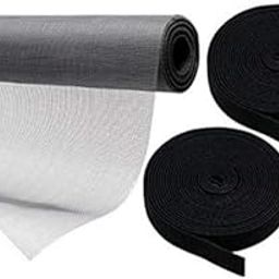 Plain Mosquito Net for Window with Non-Adhesive Loop & Hook Tape and 1-Inch Nails | Cut-to-Size, Washable, Easy Installation | Insect Protection Mesh for Homes & Offices (Grey, 4FT*6FT)-image-69