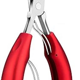 Toenail Clippers, Professional Thick & Ingrown Toe Nail Clippers for Men & Seniors, Pedicure Clippers Toenail Cutters, Super Sharp Curved Blade Grooming Tool (Red)-image-72