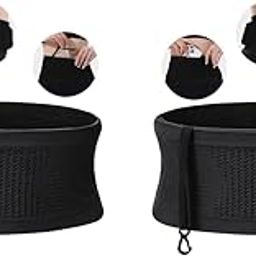 Slim Running Belt Bag with Hook Elastic Open Waist for Phone Keys Earbuds Large Capacity Pack Workouts Exercise Cycling Travel 2PCS-image-16