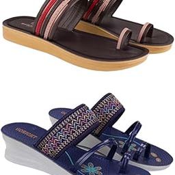 Extra Soft Classic Casual wear with Flexibility Technology Wedges Combo for Women's/Girl's(6143+1947)()-image-21