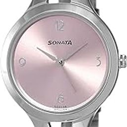 Steel Daisies Pink Dial Women Watch With Stainless Steel Strap-NR8151SM03-image-16