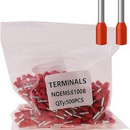 18AWG /1.0mm² Pin Cord End Wire Ferrule Terminals Red, 500pcs AWG18 Wire Ferrule Terminals Industrial, Electrical System, Chemical Industry etc-image-17