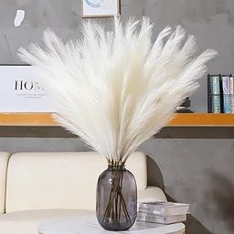 TIED RIBBONS Silk 4 Pcs Decorative Fluffy Pampas Grass Artificial Flowers For Vase(Off White,45.7 Cm)Decoration Items For Home Decor Farmhouse Bedroom Living Room Table Corner Wedding Birthday Party-image-57