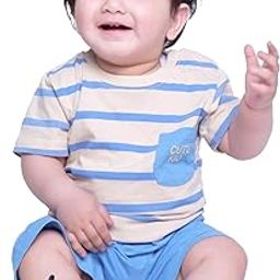 Baby Boys Classic Fit Cotton Solid T-Shirt and Short Set | Multicolor | 9-12 Months | KIDS13114-image-76