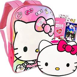 Hello Kitty Backpack with Lunch Box Set - Bundle with 15 Inch Hello Kitty Backpack, Lunch Bag, Sticker, More | Hello Kitty Backpack for School-image-22