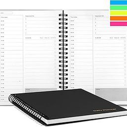 Daily Planner, Undated Hourly Planner,To Do List Notebook, Time Management Manual and Planner, 150 Pages (5.2"x7.5", Black)-10