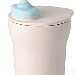 Mini 1-2-3 Sippy Cup for Babies, A Plastic-Free Cup with Food-Grade Silicon Straw and Matching lid, Vanilla/Aqua, 200 ml-9