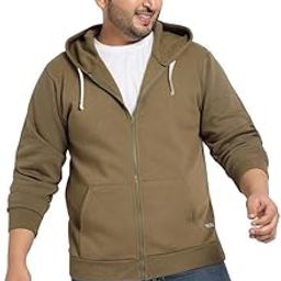 Plus Men's Hoodie with Contrast Drawstring for Casual Wear | Hooded Neck | Long Sleeve | Zipper Closure |Cotton Sweatshirt Crafted with Comfort Fit for Everyday Wear-image-40
