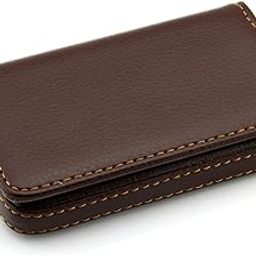 Pocket Sized Stitched PU Leather Credit Debit Business Card Holder Wallet for Men & Women (Coffee Brown)-image-86