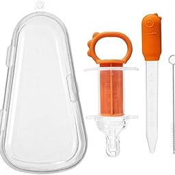 4Pcs Dropper for Baby Set, 3-in-1 Feeding Set with Syringe, Anti Choking Device for Kids, Medicine Dropper for Precise Dosage, Includes Storage Box and Cleaning Tool, Orange-image-48