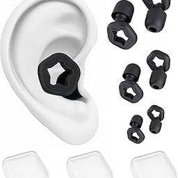 NHCDFA 3 Pairs Ear Plugs For Noise Cancellation,Noise Earbuds,Ear Plugs For Sleeping,Noise Earbuds,Reusable Hearing Protection In Flexible Silicone For Noise Reduction & Flights (Black,Medium)-41