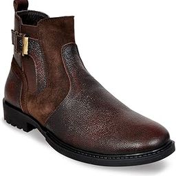 Genuine Premium Leather Luxury Memory Foam High Ankle Boots Shoes For Men(904-Brown Size- Uk 6,7,8,9,10)-image-49