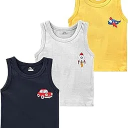 kidbee Cotton Vests for Boys & Girls (Set of 3)-picture-40