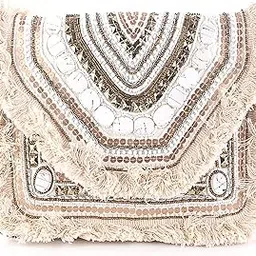 swisni White white banjara boho bag II Women's Traditional Designer Clutch For Women & Girls II BANJARA BOHO BAG-picture-38