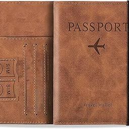 Passport Case with RFID Blocking PU Leather Travel Document Holder Wallet Organizer for Women Men (Brown) (Pack of 1)-picture-27