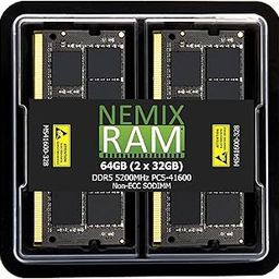 NEMIX RAM 64GB (2X32GB) DDR5 5200MHz PC5-41600 2Rx8 1.1V CL44 262-PIN Non-ECC Unbuffered SODIMM Laptop PC Memory KIT-image-31