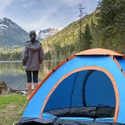 Virangna Enterprise 4 Person Waterproof Polyester Camping Tent for Hiking and Picnic - Portable Dome Tent With Bag (Multi)-image-75