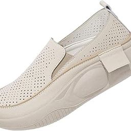 CALANDIS® Women's Platform Sneakers Walking Shoes Soft Nonslip Lightweight Sports Shoes 39 Beige | Clothing Shoes & Accessories | Womens Shoes | Flats & Oxfords-image-1