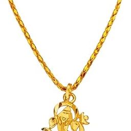 Religious Jewelry Om Shree Ganesh Gold Brass,Zinc Metal 01 Necklace Pendant for Men and Women-image-90