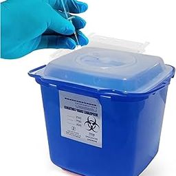 LMT Sharps Containers | Biohazard Needle and Syringe Disposal | Glass Waste and Metallic Implants | Bio-Medical Sharps Container Puncture Proof Box (12 liters -blue)-picture-0