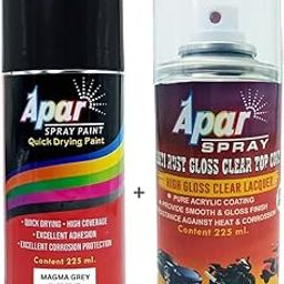 APAR Spray Paint Magma Grey (RC Colour Name) +GC Compatible for Maruti Cars -225 ml (Pack of 2-Pcs)-image-6