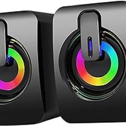FASHIONMYDAY® 2Pcs Desktop Speakers 50mm Loudspeakers for Mobile Phone Laptops Home Office with Light | Computers/Tablets & Networking | Laptop & Desktop Accessories | Computer Speakers-6