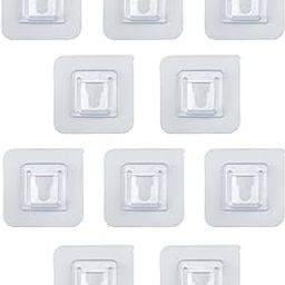 Vexton Heavy Duty 6 KG Multipurpose Strong Self Adhesive Nail-Free PVC Transparent Sticker Female Wall Hooks for Hanging (Pack of 10)-22