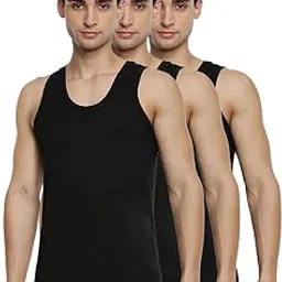 ramraj cotton Pack of 3 Men's White Scoop Neck Sleeveless Cotton Undershirt Vest (Multicolour;95)-picture-40