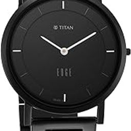 Edge Quartz Analog Black Dial Stainless Steel Strap Watch for Men-NS1595NM01/NT1595NM01-11