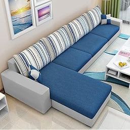 CASASTYLE Adona 5 Seater LHS L Shape Fabric Sofa Set (Blur-Grey)-picture-13
