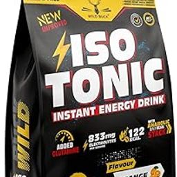 Wild Buck Isotonic Instant Energy Drink Formula, Extended Workout Electrolyte Energy Drink with Anabolic Stack 2:1:1 BCAA, Dextrose Monohydrate and L-Glutamine | 833mg Electrolytes [32 Servings, Orange Flavor]-1