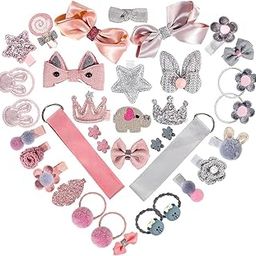 GRACIOUS MART Multicolor 36 PCS Baby Hair Clips Set – Hair Bows, Barrettes, Silk Ribbons & Accessories for Girls, Perfect for Gifting Toddlers & Kids-image-6