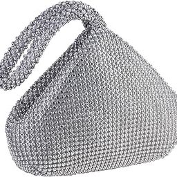 Women Rhinestone Crystal Evening Clutch Bag With Wristlet Wedding Prom Party Purse Handbags-image-69