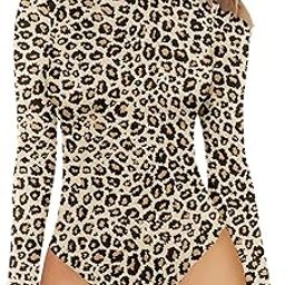 Long/Full Sleeve Bodysuit for Women - Turtle Neck Top - Mesh - Geo/Tye-die Print Leotard - Sexy and Latest - Leopard Print - Hot Teddy Top - Skinny-picture-14