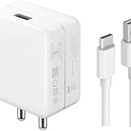 Type C Charger for Oppo F17 Pro Original Adapter Super Flash Vooc Fast Quick Qualcomm Charging Smart IC Technology with 1m Type C USB Data Cable (White, Dash, ST.AO1)-8