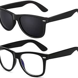 Black & Clear Rectangular Combo Sunglasses for Men And Women with UV Protection (Lens Black & Clear || Frame-Black || FRH-517) - Pack of 2-image-17