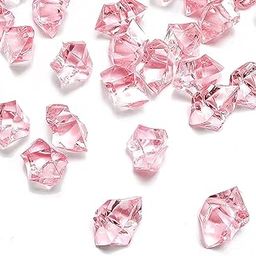 Promote Trader 100grams Reusable Fake Ice Cubes Artificial Acrylic Crystal Cubes Wedding Decor Photography Props| Vase Filler Shiny Stones Pink-image-7