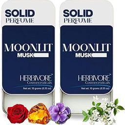 Herbivore Cosmeceuticals Moonlit Musk Solid Perfume 10 g | Natural Bar Fragrance for Women & Men | Combo of 2 | Long Lasting Travel-Friendly Fragrance-image-47