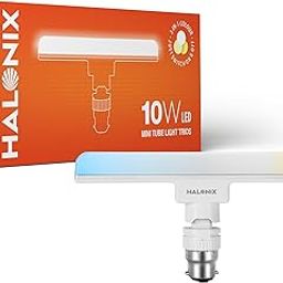 Halonix 10 Watts Trio 3-in-1 color B22d LED bulb Mini tube Light| Color- White, Off White, Yellow | Switch on-Switch off to change color| Pack of 1-58