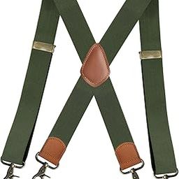 ™ Suspenders for Men Heavy Duty Suspenders Adjustable Casual 3.5cm Wide Braces Green | Suspenders Braces | Mens Accessories-image-24